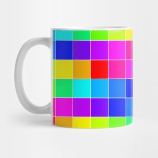 Rainbow Squares White Lines Mug